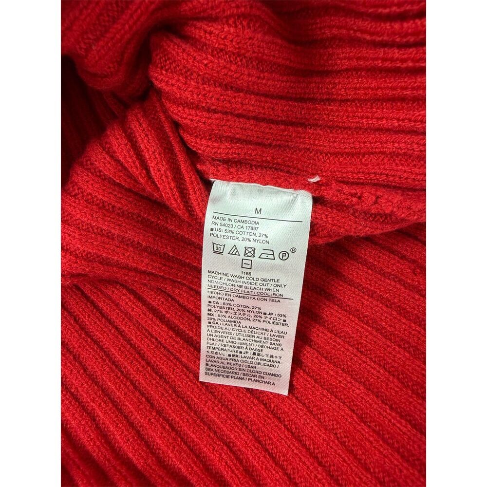 Banana Republic Red Ribbed Knit Sweater Medium NWT - Picture 5 of 8